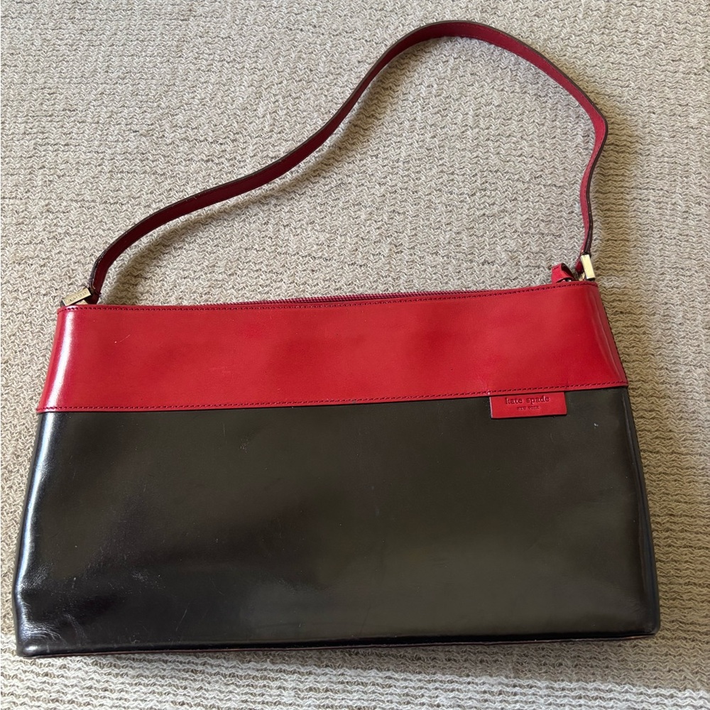 kate spade Vintage Color Block Red and Black Bag Made in Italy